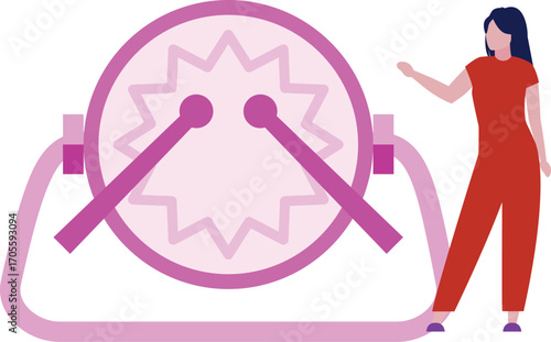 girl with drum sticks
