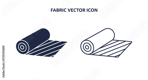 Fabric Roll Icons Vector Illustrations for Textile Industry