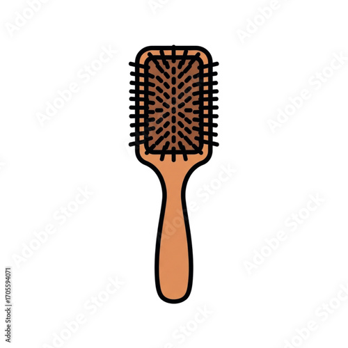 Wooden Hair Brush Icon.