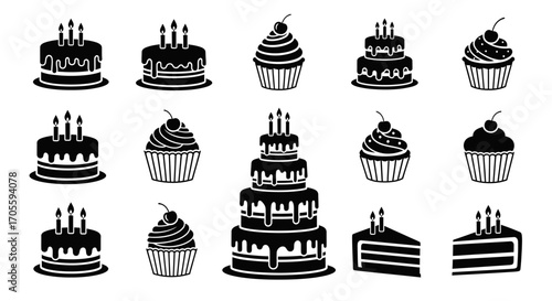 Sweet Treats A Collection of Cake and Cupcake Icons