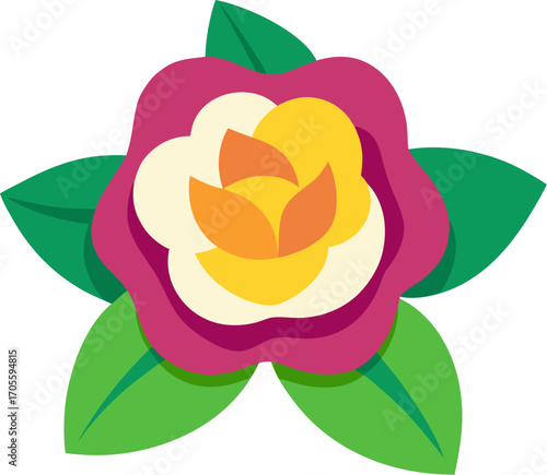 Gardenia flower color icon vector on white background 