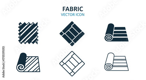 Fabric Texture Icons Vector Illustrations for Design Projects