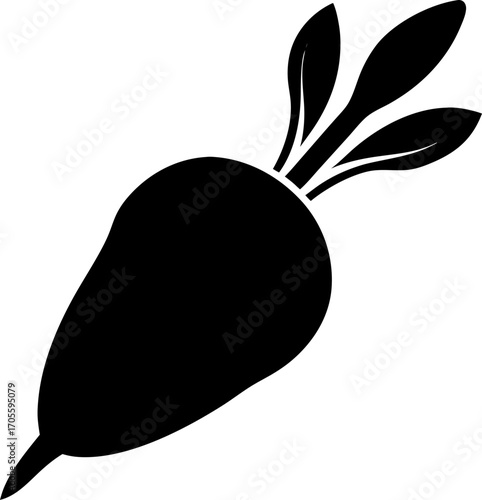 Radish silhouette icon vector on white background 