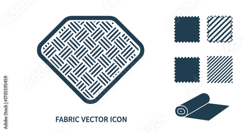 Fabric texture vector icon with samples.