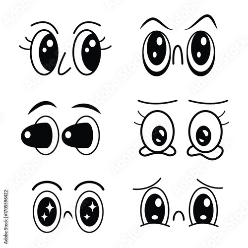 Eyes expression cartoon for illustration and element