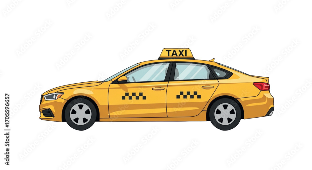 Fototapeta premium Yellow Taxi Car Illustration 1.