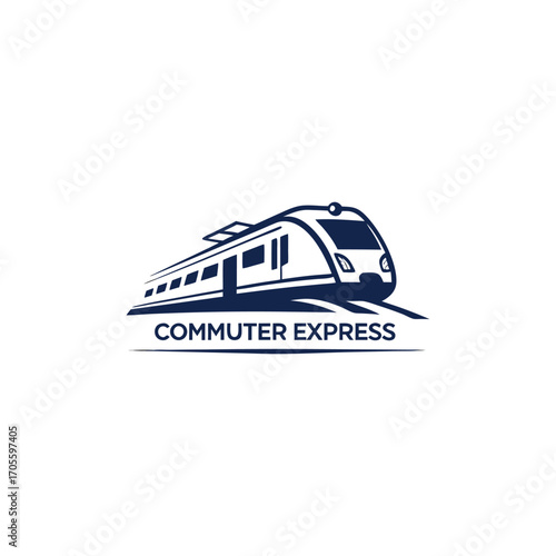 commuter train logo design vector 