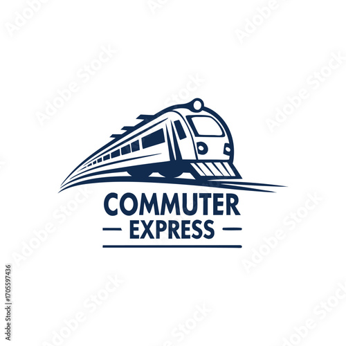 commuter train logo design vector 