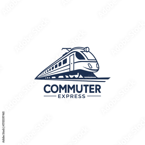 commuter train logo design vector 