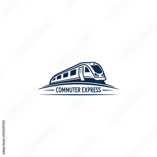 commuter train logo design vector 
