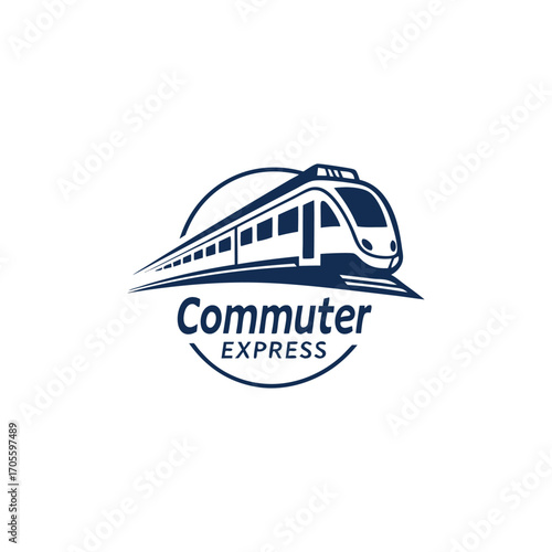 commuter train logo design vector 