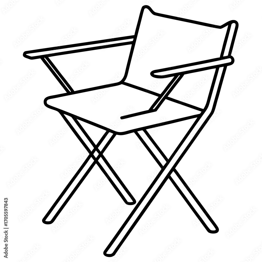 Fototapeta premium Camp Chair Line Vector