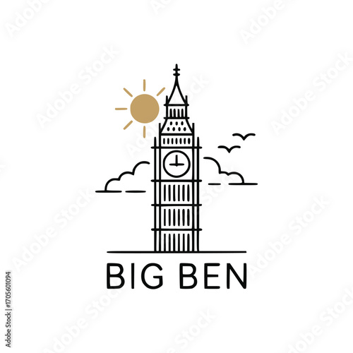 London big ben big ben vector silhouette"