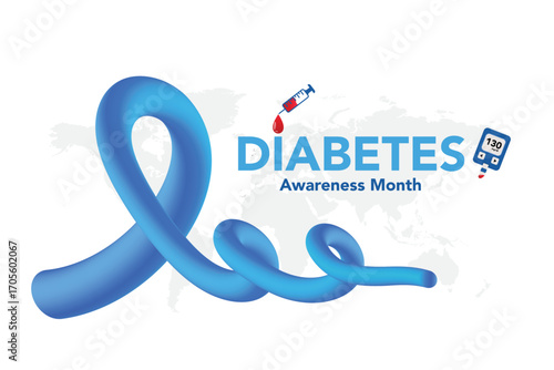 National Diabetes month is observed every year in November, it is the primary global awareness campaign focusing on diabetes. Vector illustration