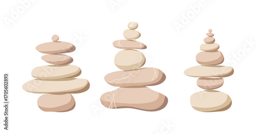 Balanced stone cairns