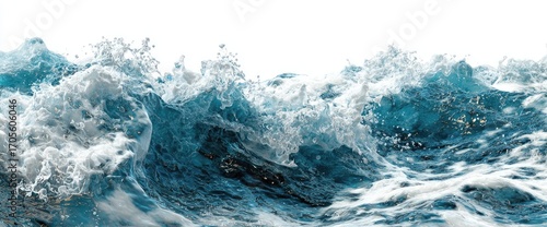 Wallpaper Mural Powerful ocean waves crashing, frothy white crests against deep blue water Torontodigital.ca