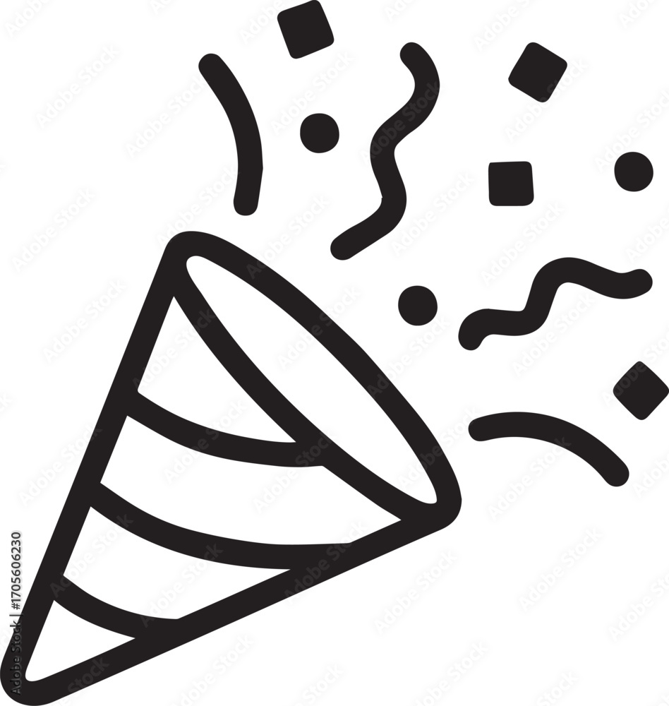Obraz premium Party Popper Outline Icon
