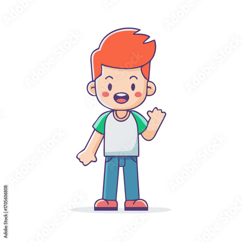 Young redheaded man character animation set.
