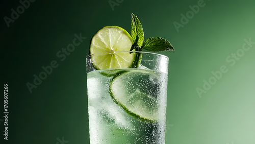 mojito cocktail on black background