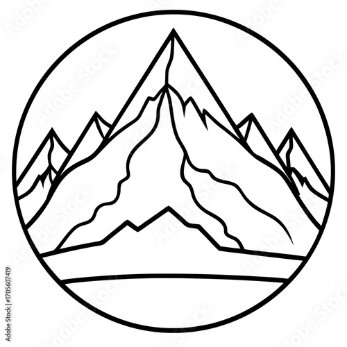 Mount Everest line art vector