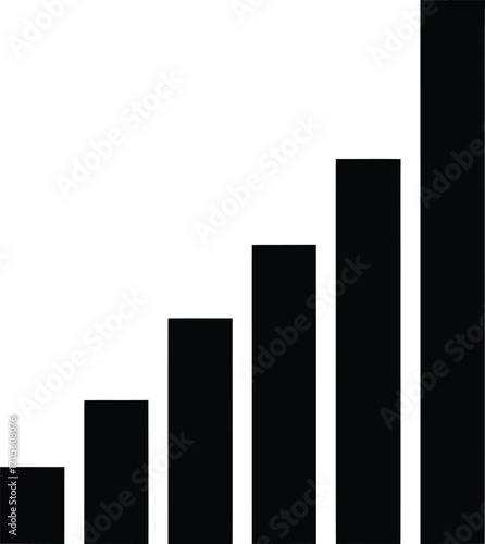 Black bars of increasing height representing signal strength or data visualization on a white background.