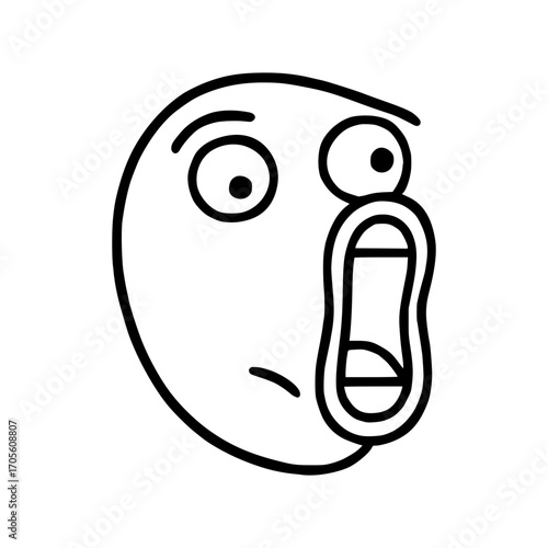 Shocked or surprised emoticon expressing intense emotion, great for memes and reactions