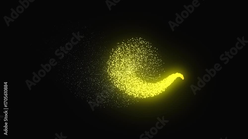 Abstract Glowing Colorful Particle Moving Animation On a Transparent Background in 4K Resolution
