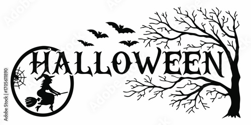 Happy Halloween vector text banner illustration. Happy Halloween design, background graphic. 
Featuring black and orange bats suitable for placing over Halloween cards, social media and poster designs