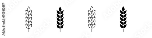 Wheat icon. Aglo logo set. Grain sign vector set. Agro harvest sign.