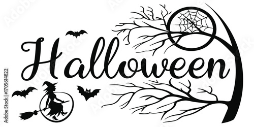 Happy Halloween vector text banner illustration. Happy Halloween design, background graphic. 
Featuring black and orange bats suitable for placing over Halloween cards, social media and poster designs