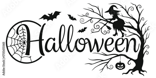 Happy Halloween vector text banner illustration. Happy Halloween design, background graphic. 
Featuring black and orange bats suitable for placing over Halloween cards, social media and poster designs