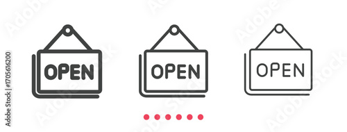 Open icon. Thin line icon vector