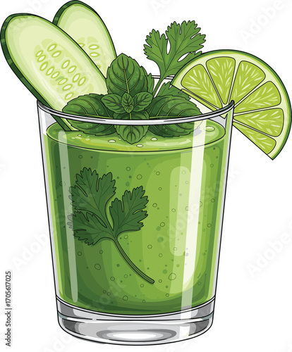 Gourmet Detox Smoothie with Props Vector