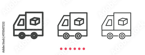 Truck icon. Thin line icon vector