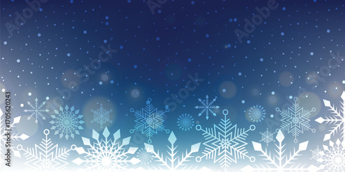Christmas blue snowflake background