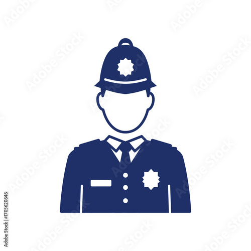 British police officer in uniform with helmet standing tall representing law enforcement ready to serve  protect community safety.