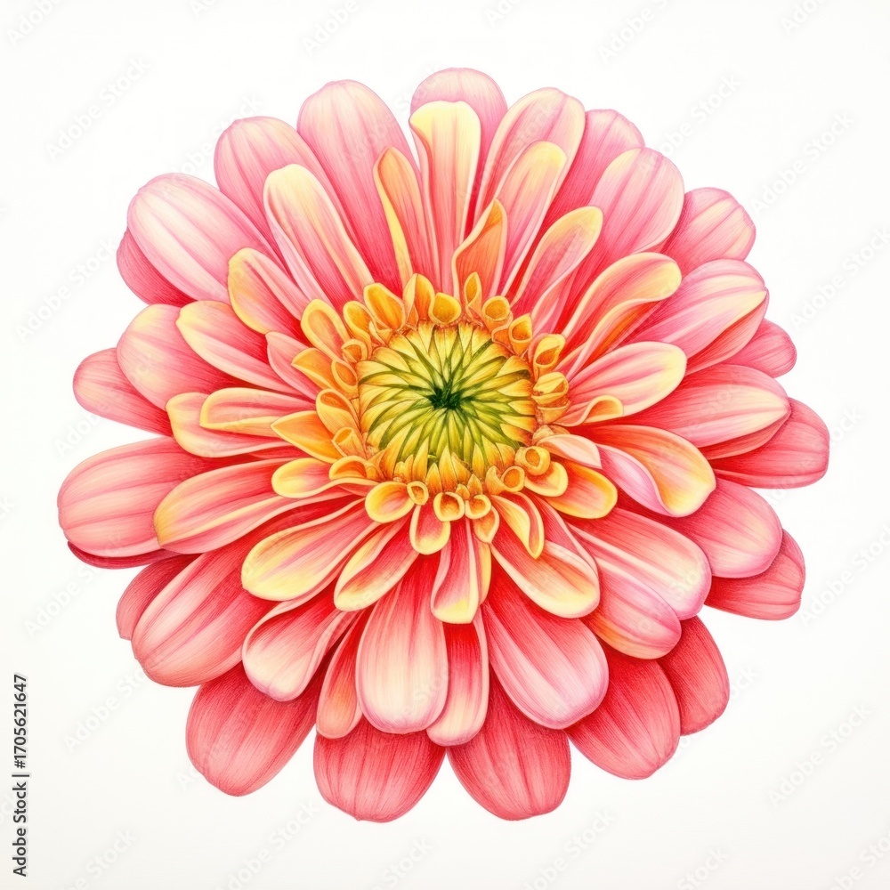 Fototapeta premium Petals illustration botanical flower.