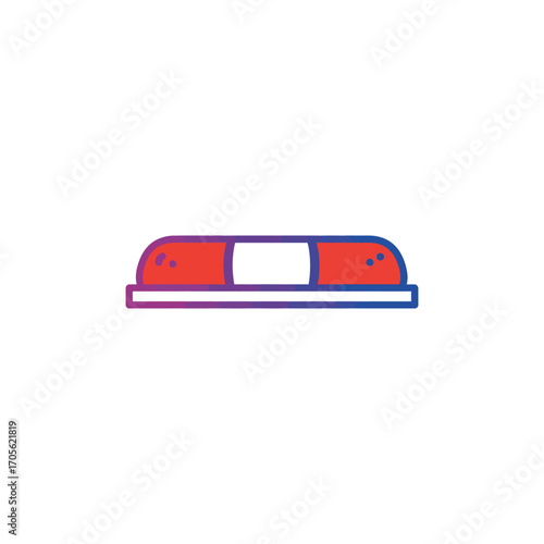 emergency light red light bar illustration conveying urgency atop a vehicle on alert suitable for public safety  crisis communication designs.