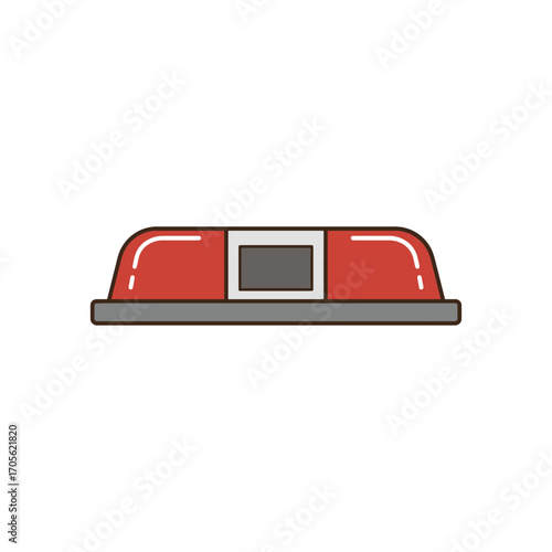 Emergency light red beacon flashing for urgent situations symbolizing warning  safety ideal for illustrating emergency services and roadside assistance.