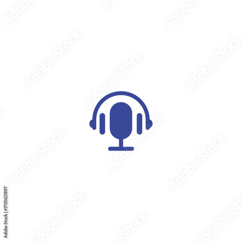 Engaging podcast with microphone and headphones illustrating digital audio content creation ideal for broadcasting listening and online entertainment.