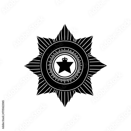 heraldic star emblem a vintage symbol of honor and distinction a classic insignia perfect for historical illustrations branding and vintage design projects.