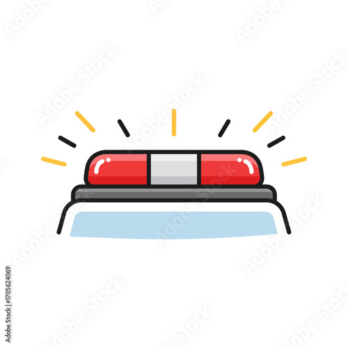 Police car light flashing for emergencies adding an urgent tone to news reports crime scene visuals or safety campaigns a symbol of emergency response.