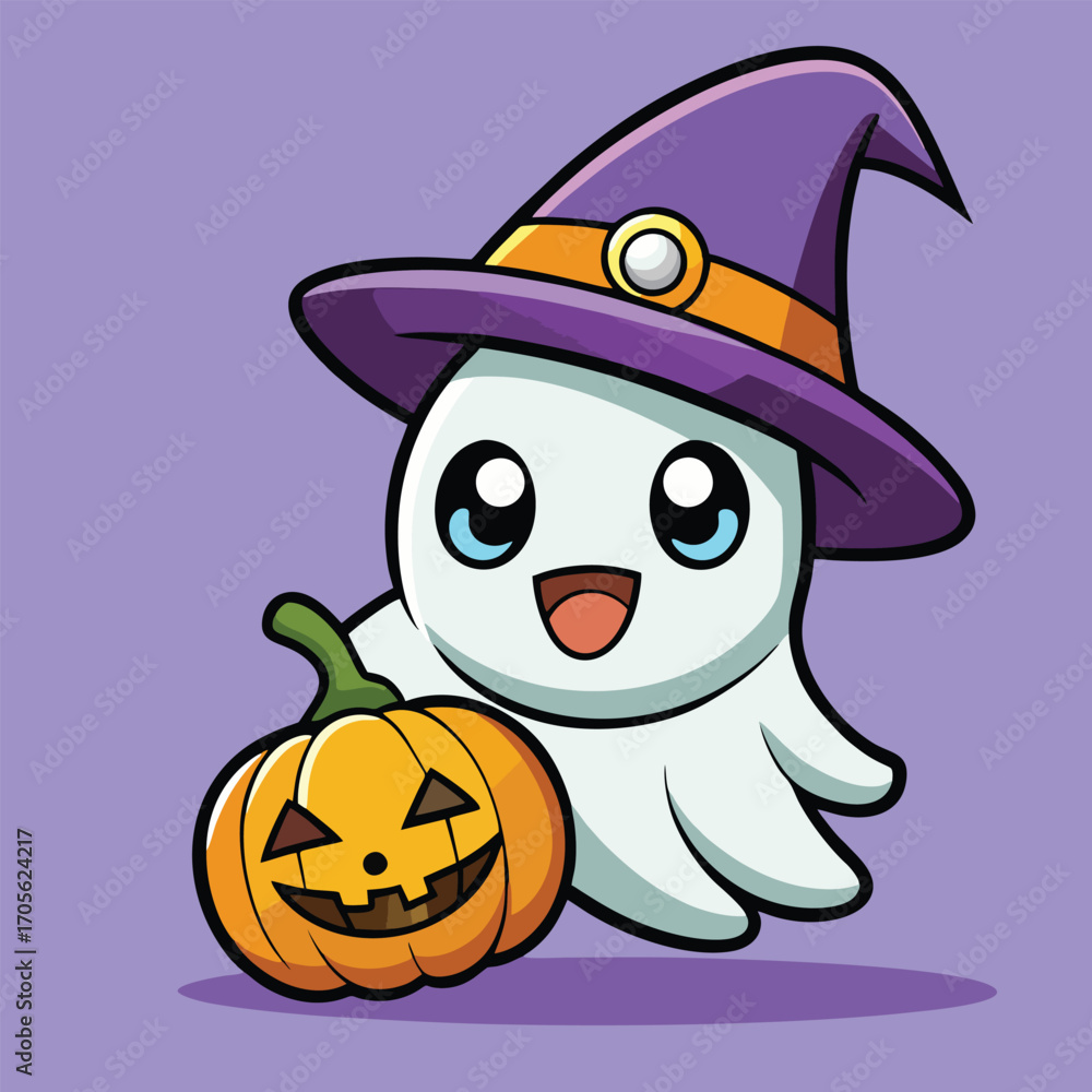 Fototapeta premium design logo vector icon cartoon illustration ghost