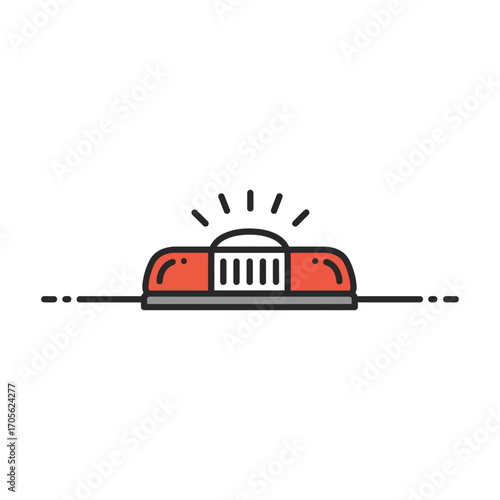 Security system alert light flashing on a modern sensor device for home protection concepts safety and technology infographics or security campaigns.