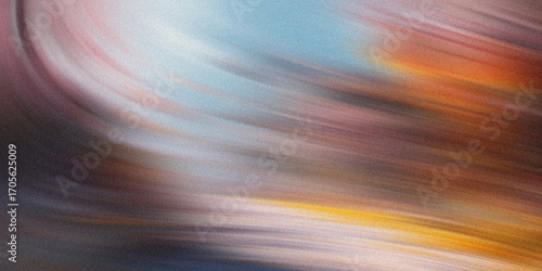 Abstract swirling brush strokes of pink, blue, orange, and yellow create a dynamic and energetic texture with a painterly feel