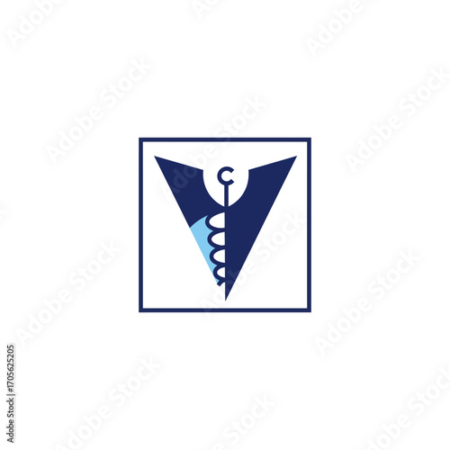 veterinary logo emblem of veterinary medicine concept symbolizing animal health within a square perfect branding for clinic and compassionate care.