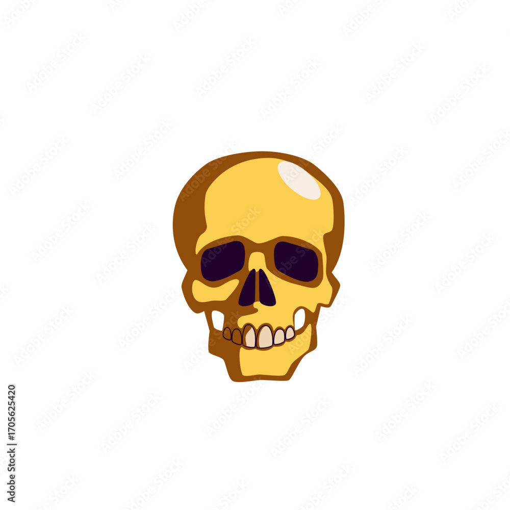 Fototapeta premium vector illustration Cartoon skull, spooky mood, Halloween theme on transparent background
