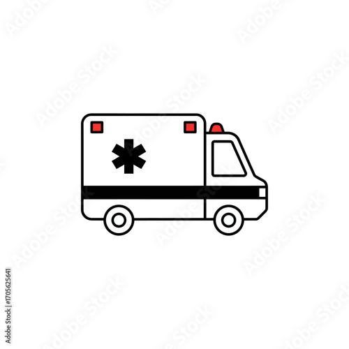 ambulance illustration emergency medical service vehicle icon conveying urgent healthcare response isolated on white ideal for medical designs  health blogs
