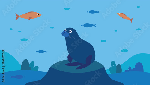 Enchanting mermaid swimming peaceful underwater lagoon vibrant corals and glowing sea creatures illustration