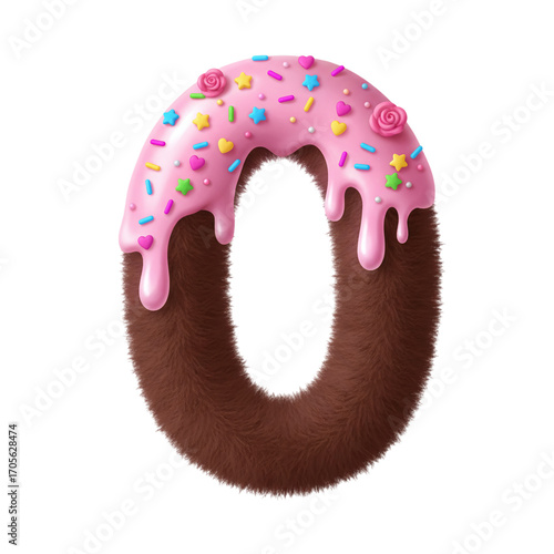 Chocolate donut on white background